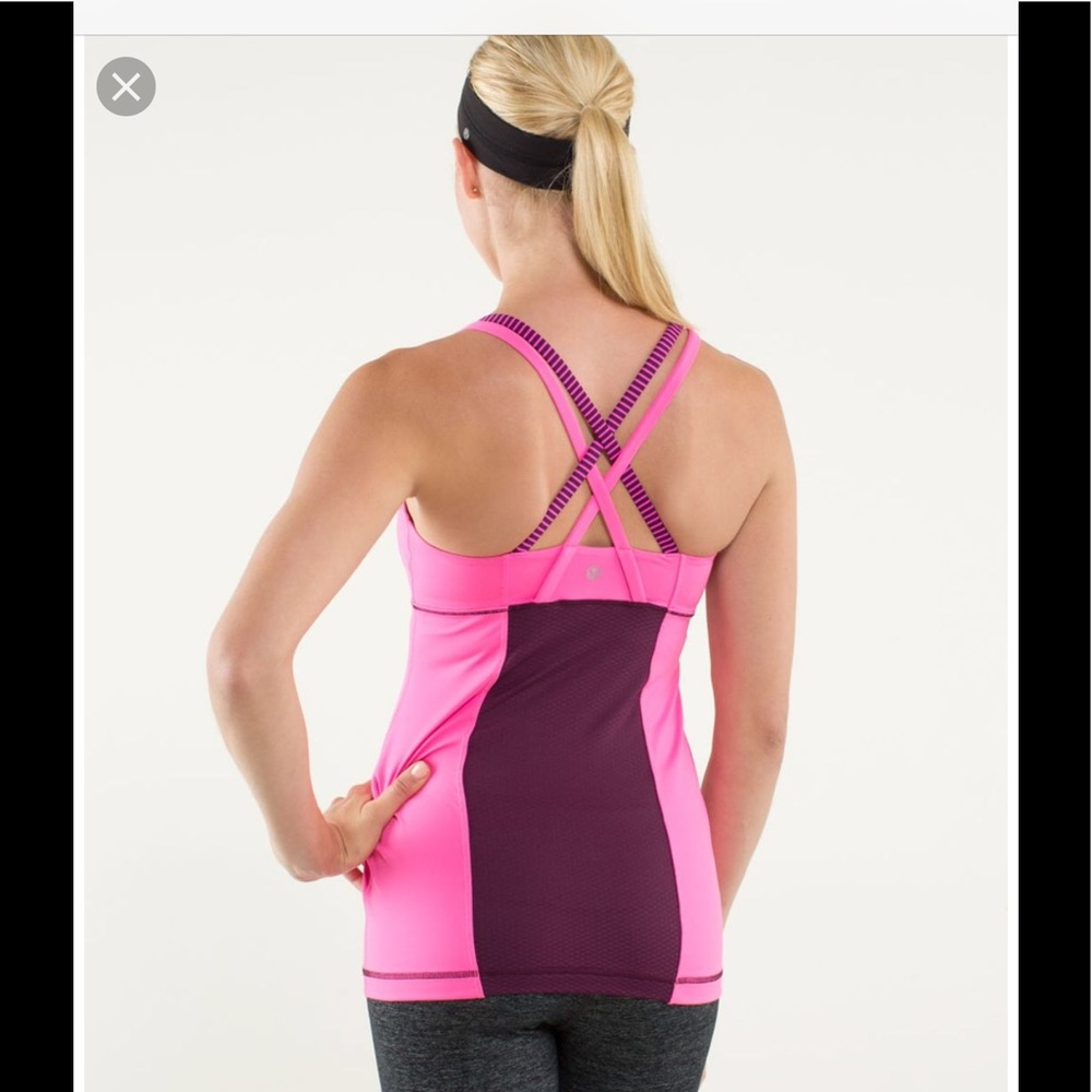 Lululemon energy tank size 8 in raspberry glo